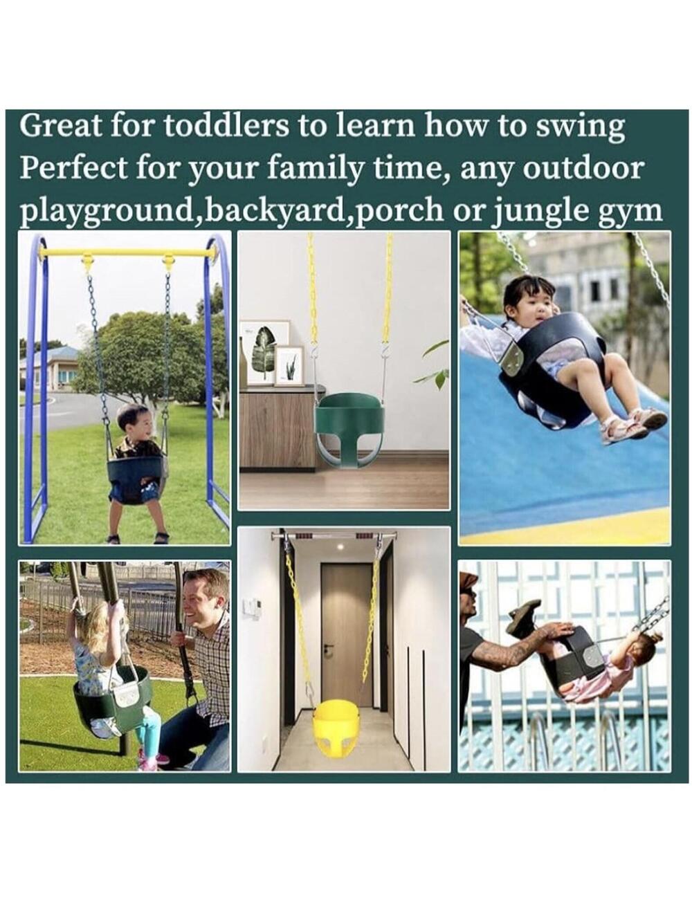 New Toddler Safety Swing set Seat outside Anti-Pinch  Heavy Duty Hooks Kids Toy